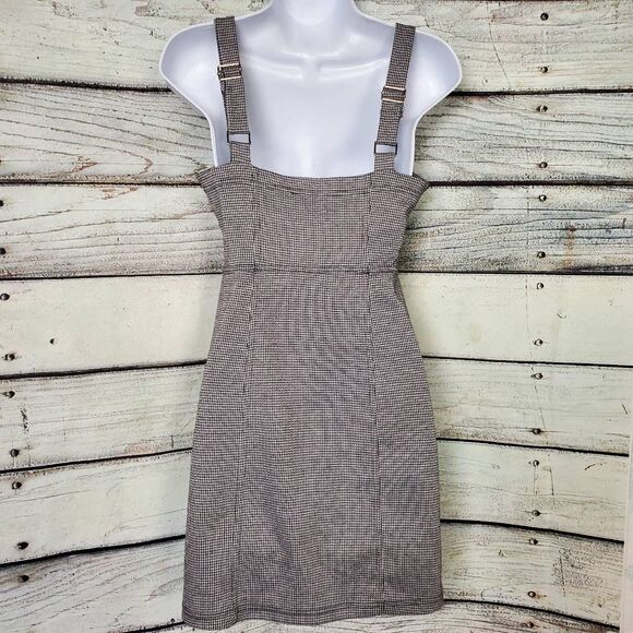 Forever 21 Plaid Zip Front Mini Dress Women’s Size M Sleeveless Bodycon - Picture 3 of 6